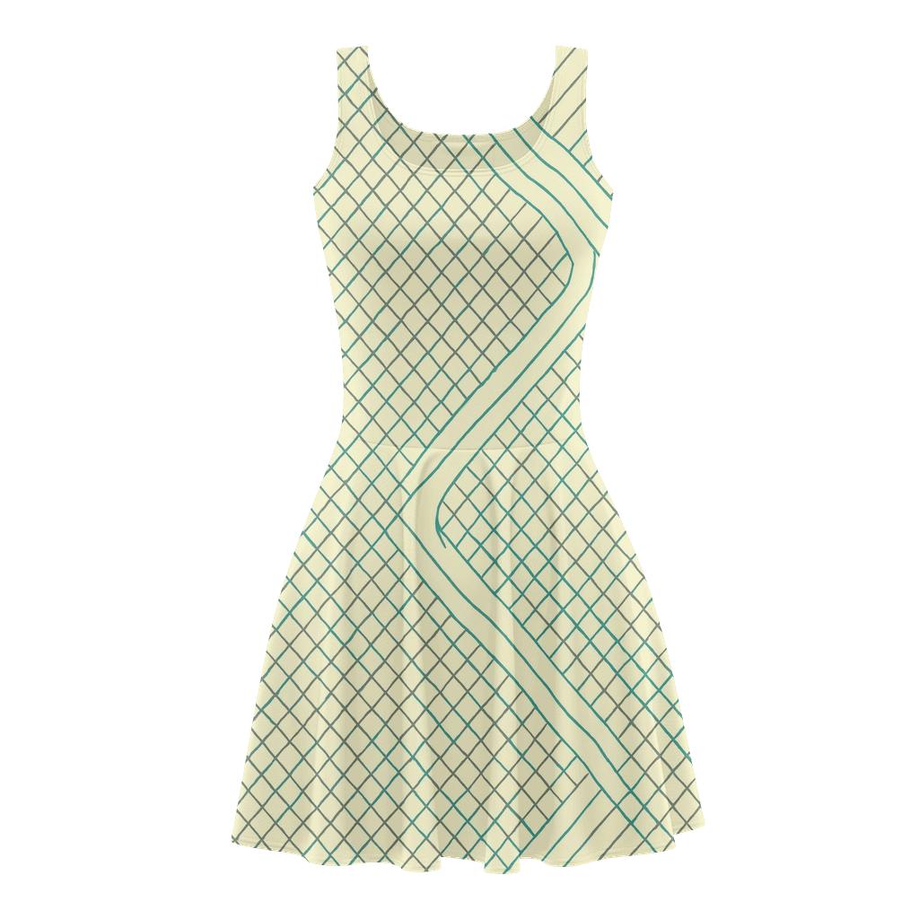 Diagonal Crosswave Mesh unique custom skater dresses
