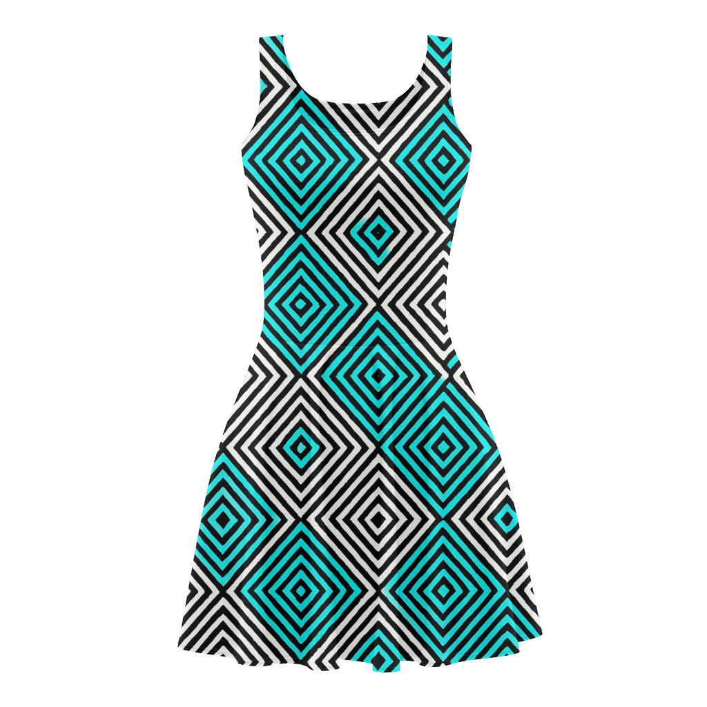 Square Orbit Cascade stylish a-line skater dresses