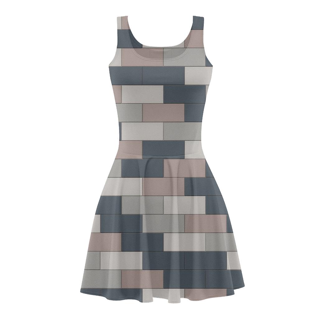 Staggered Tile Ladder trendy mini skater dresses