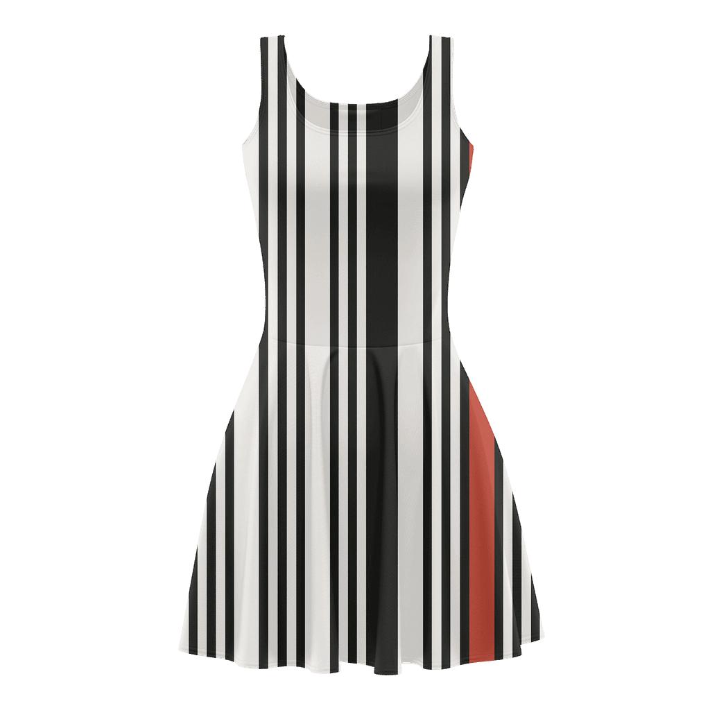 Linear Pulse Stripe Field personalized fit skater dresses
