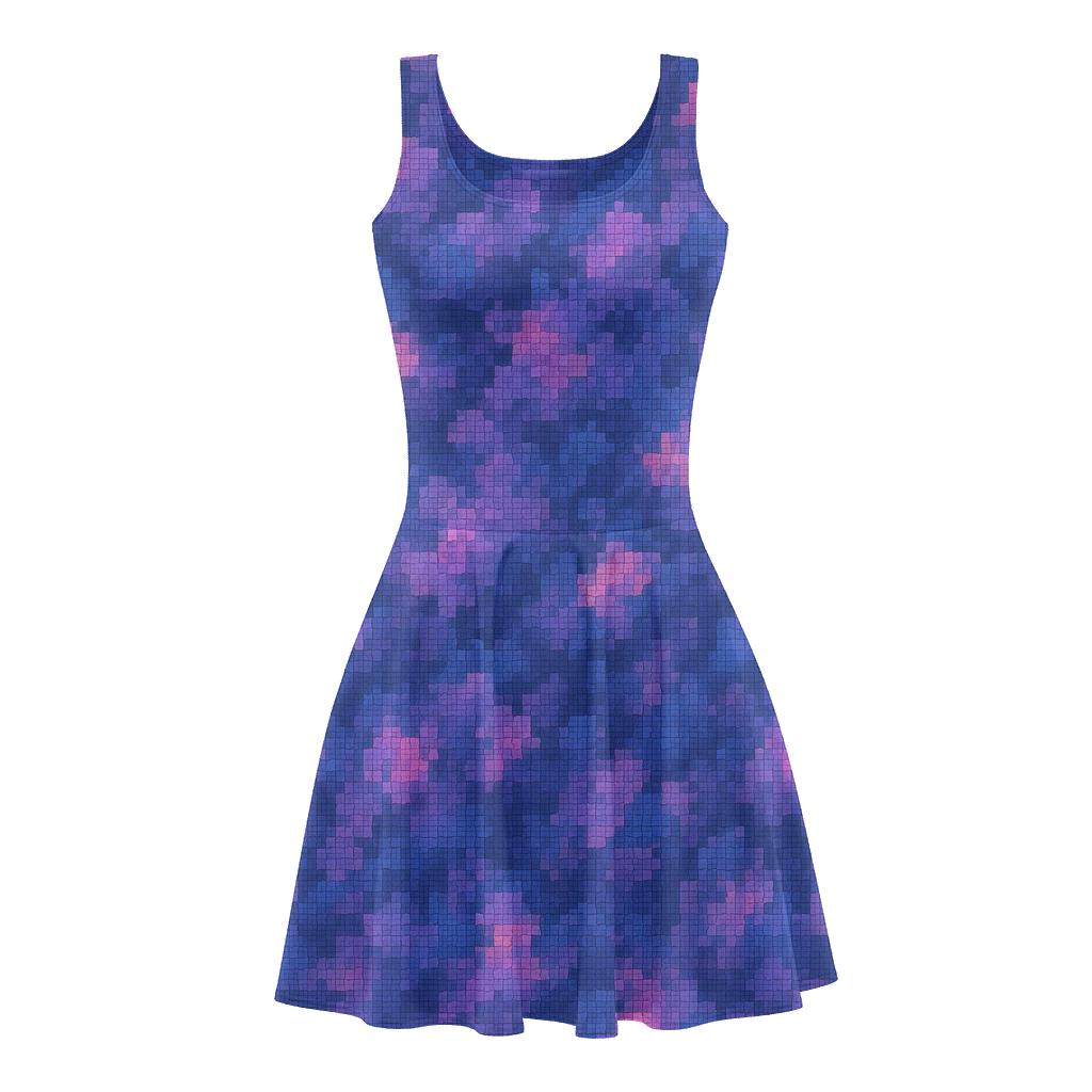 Nebula Pixel Mosaic designer pattern skater dresses