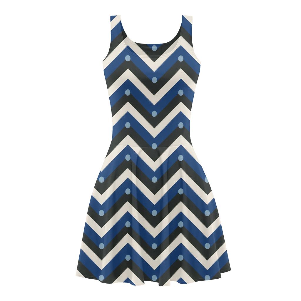 Orbit Shift Chevron comfortable stretch skater dresses