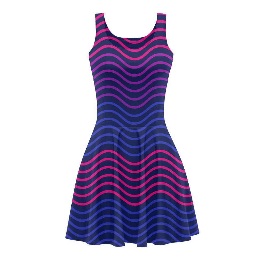 Plasma Wave Bands trendy mini skater dresses