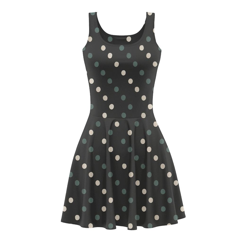 Orbit Chain Dot Lattice floral print skater dresses