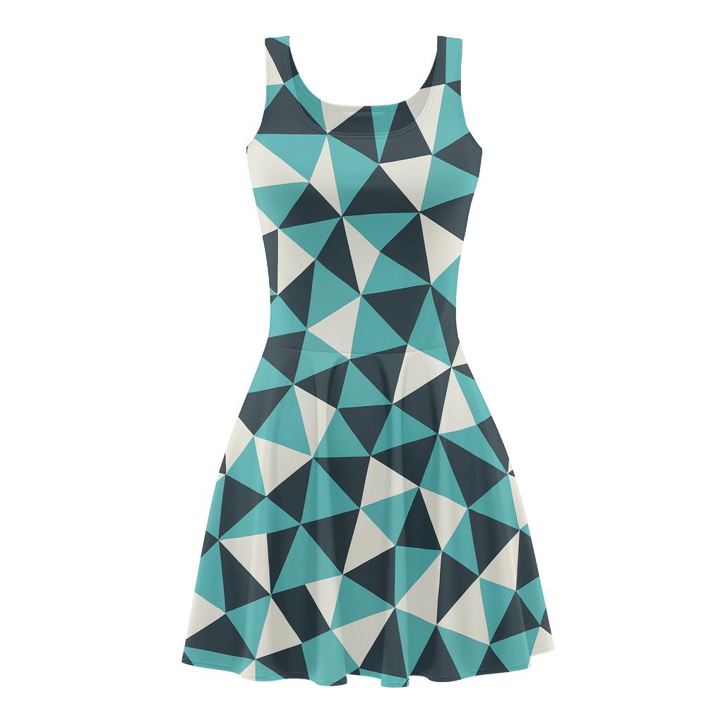 Interlocking Shard Mosaic skater dresses for occasions