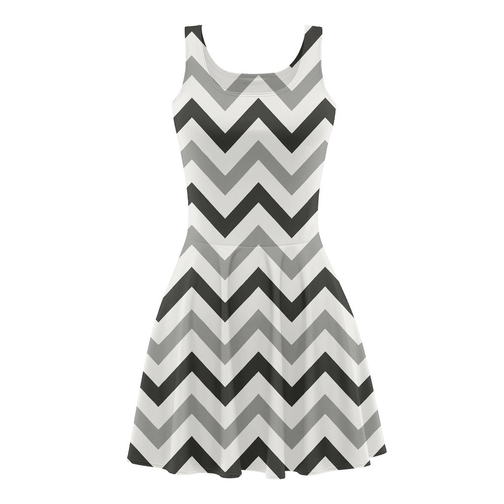 Chevron Line Relay floral print skater dresses