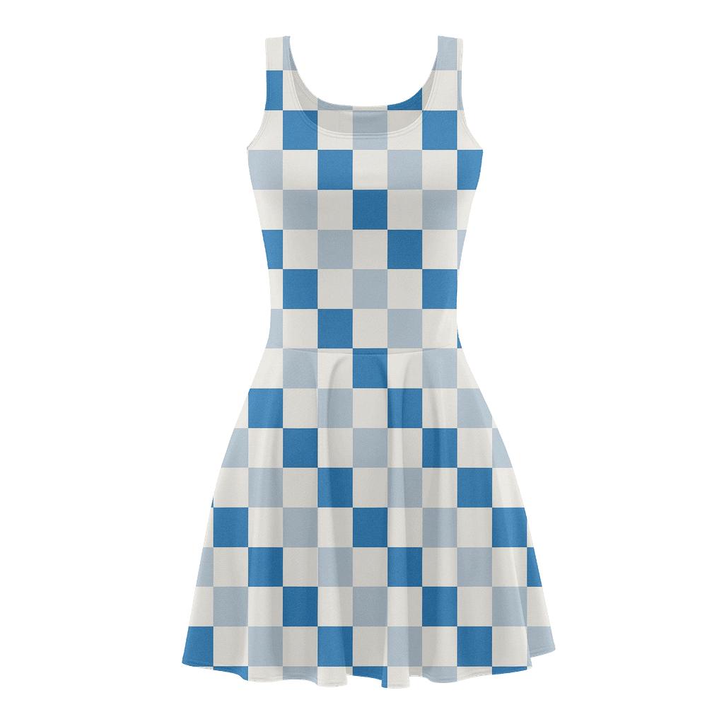 Pixel Stagger Field trendy mini skater dresses