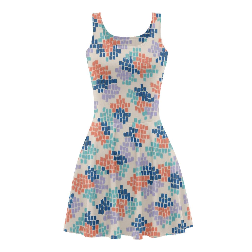 Nebula Grain Mosaic designer pattern skater dresses