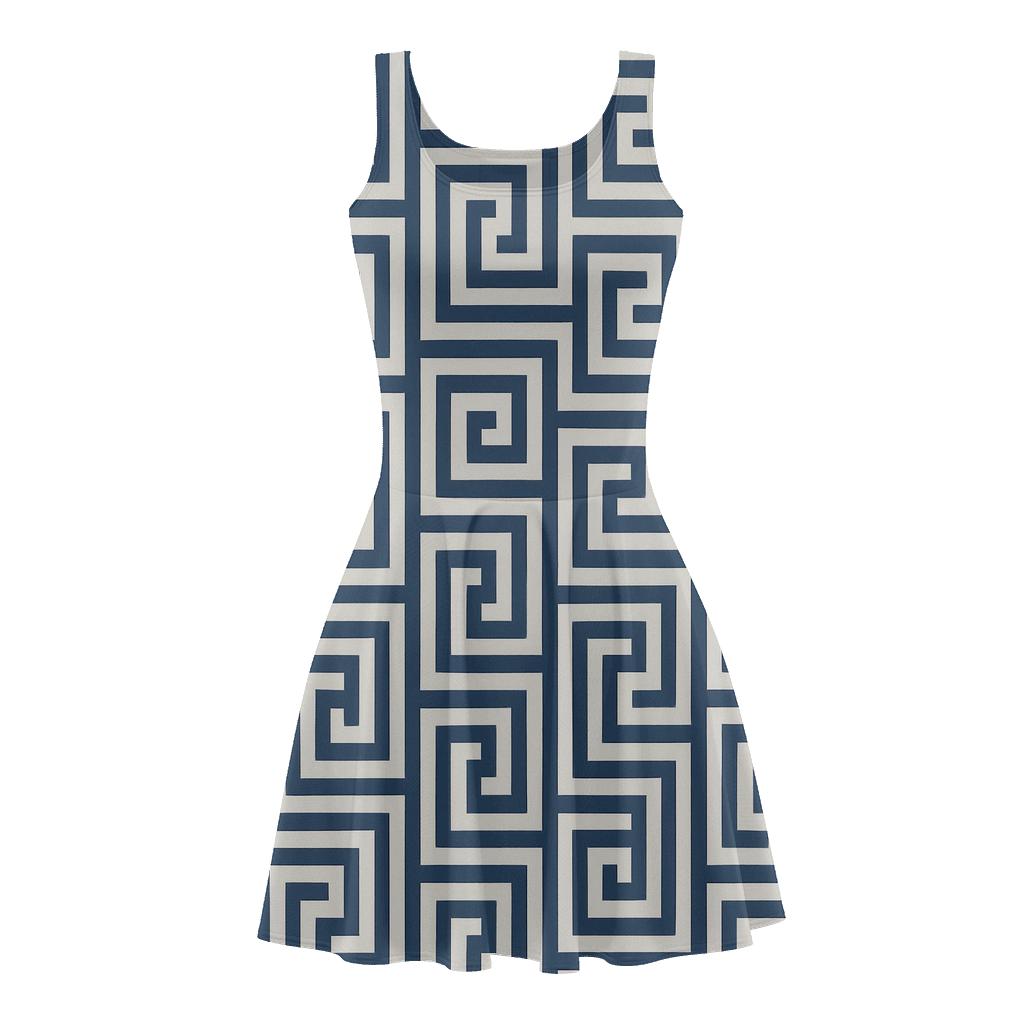 Galaxy Spiral Grid trendy mini skater dresses