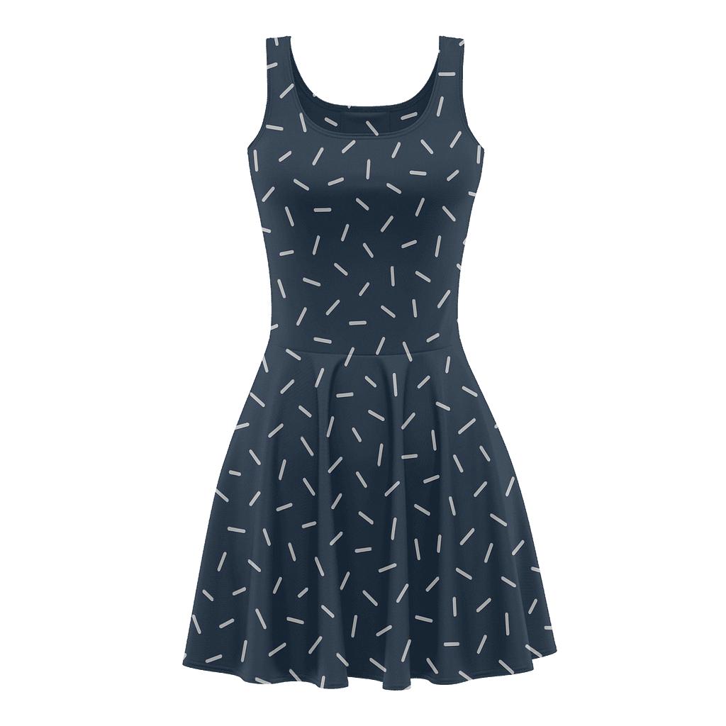 Starfield Line Scatter designer pattern skater dresses