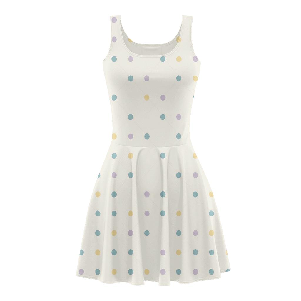 Nebula Dot Mesh Grid personalized fit skater dresses