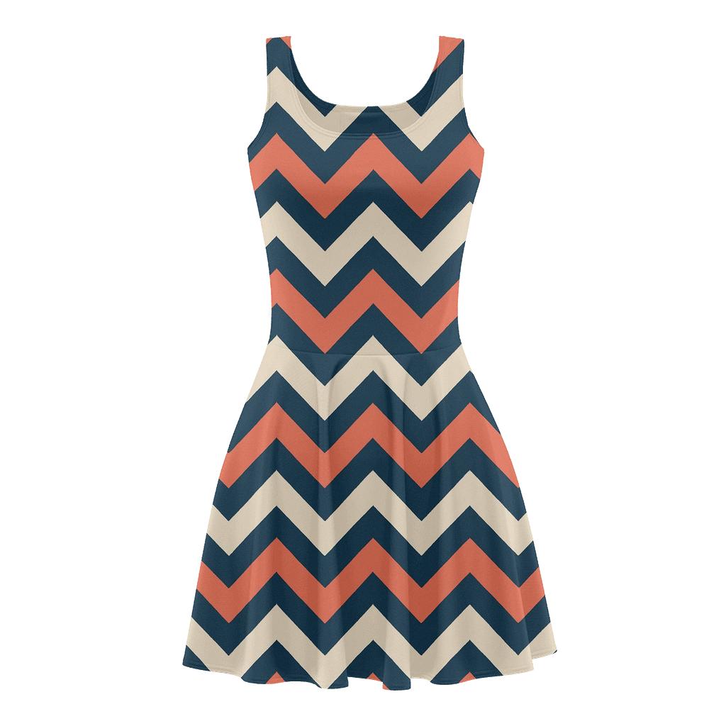 Phase Shift Chevron Bands skater dresses for occasions