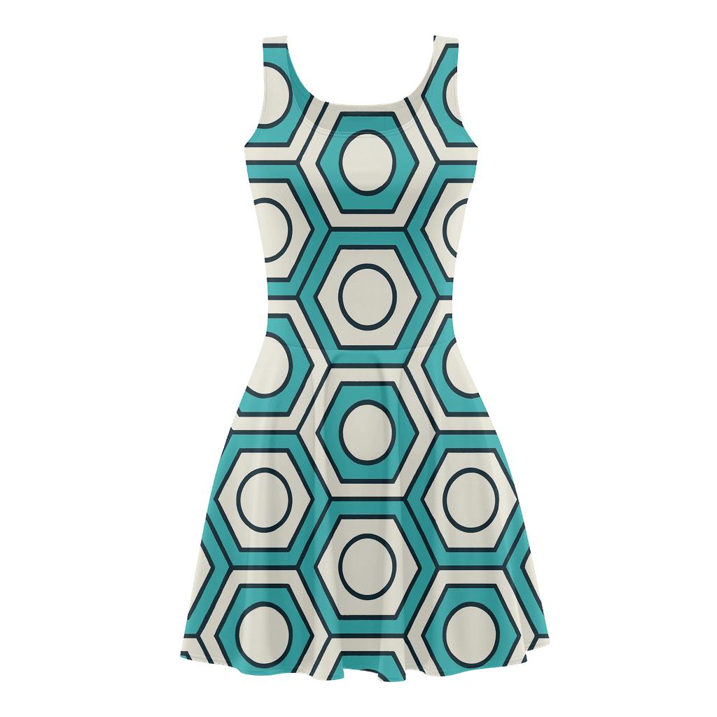 Orbital Hex Ring Array stylish a-line skater dresses