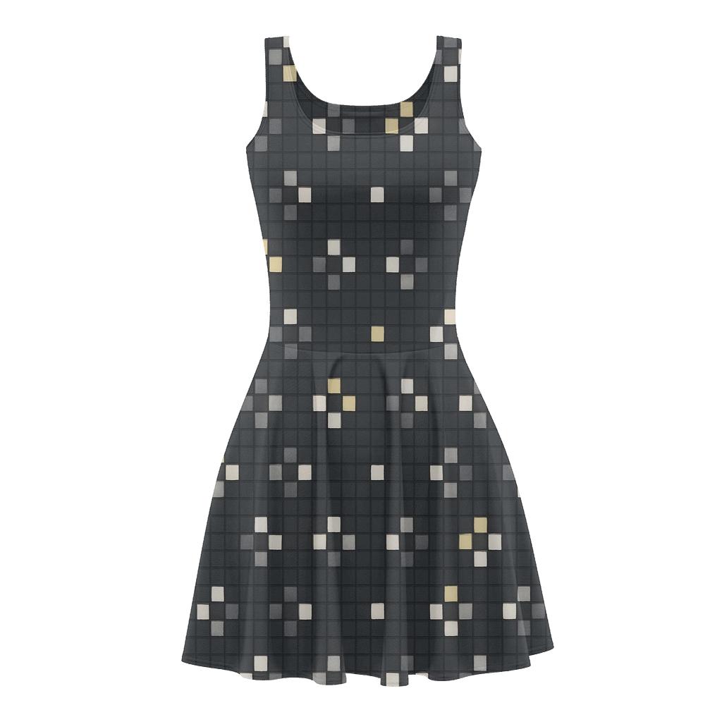 Pixel Star Scatter comfortable stretch skater dresses