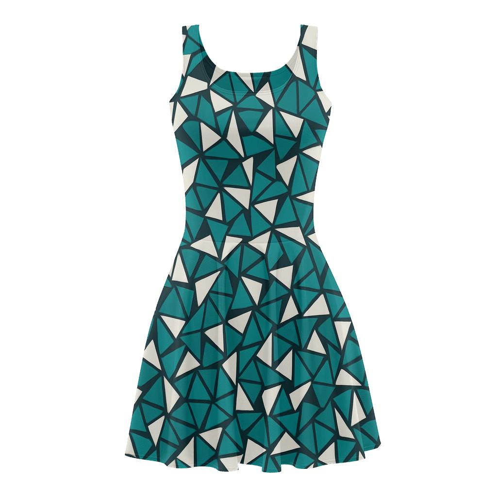 Hex Shard Mosaic Flow personalized fit skater dresses