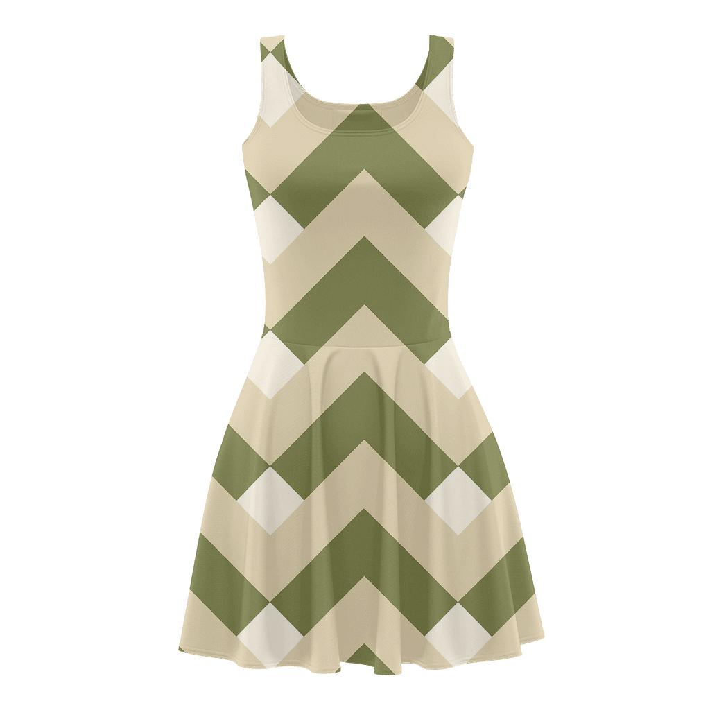 Diagonal Beam Interleave personalized fit skater dresses