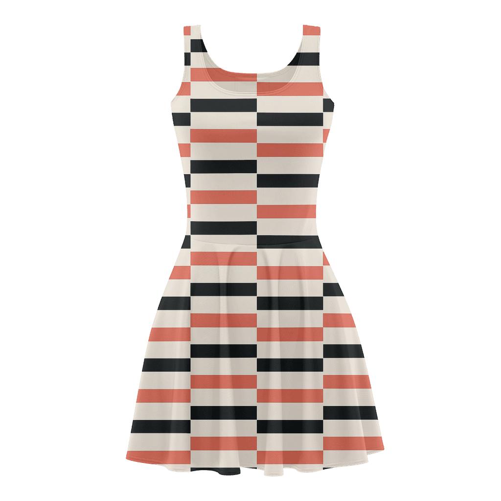 Broken Stripe Sync floral print skater dresses