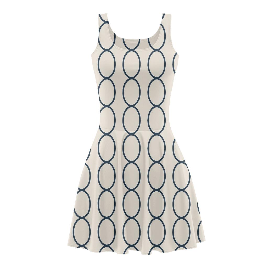 Chain Link Stripe Rhythm comfortable stretch skater dresses