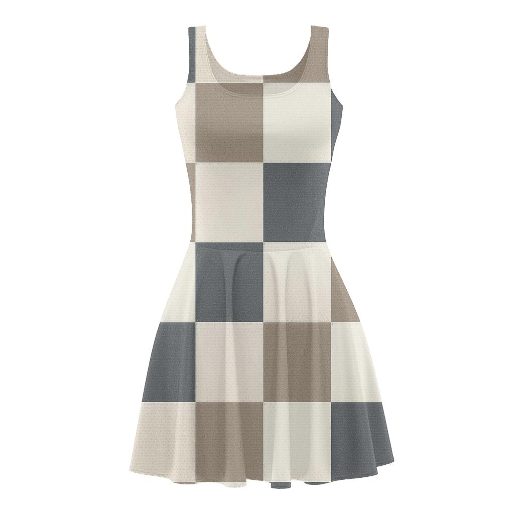 Fine Noise Panel Blocks stylish a-line skater dresses