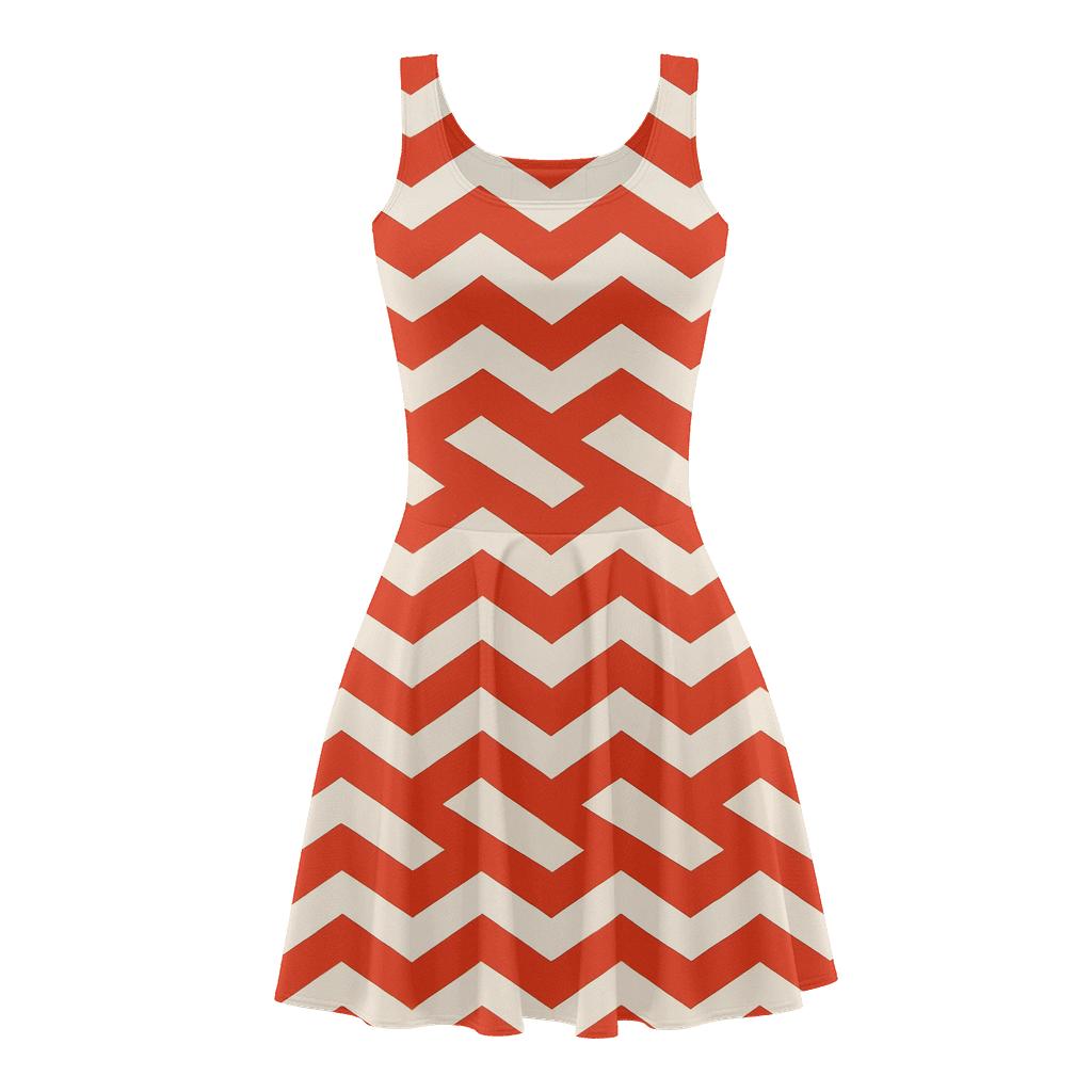 Zigzag Rail Circuit trendy mini skater dresses