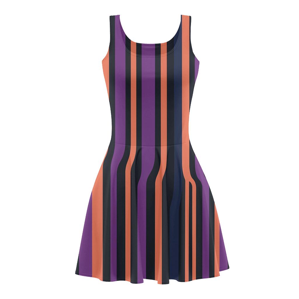 Nebula Stripe Cascade stylish a-line skater dresses