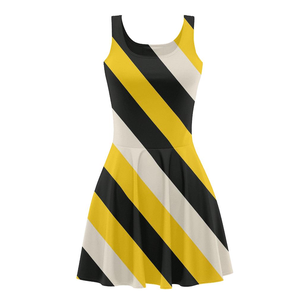 Photon Wave Stripes designer pattern skater dresses