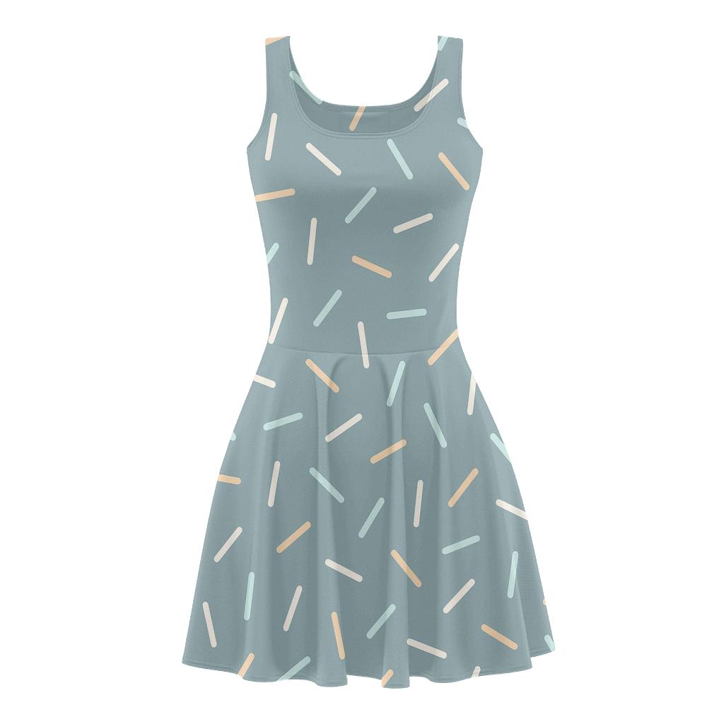 Comet Trail Line Scatter designer pattern skater dresses