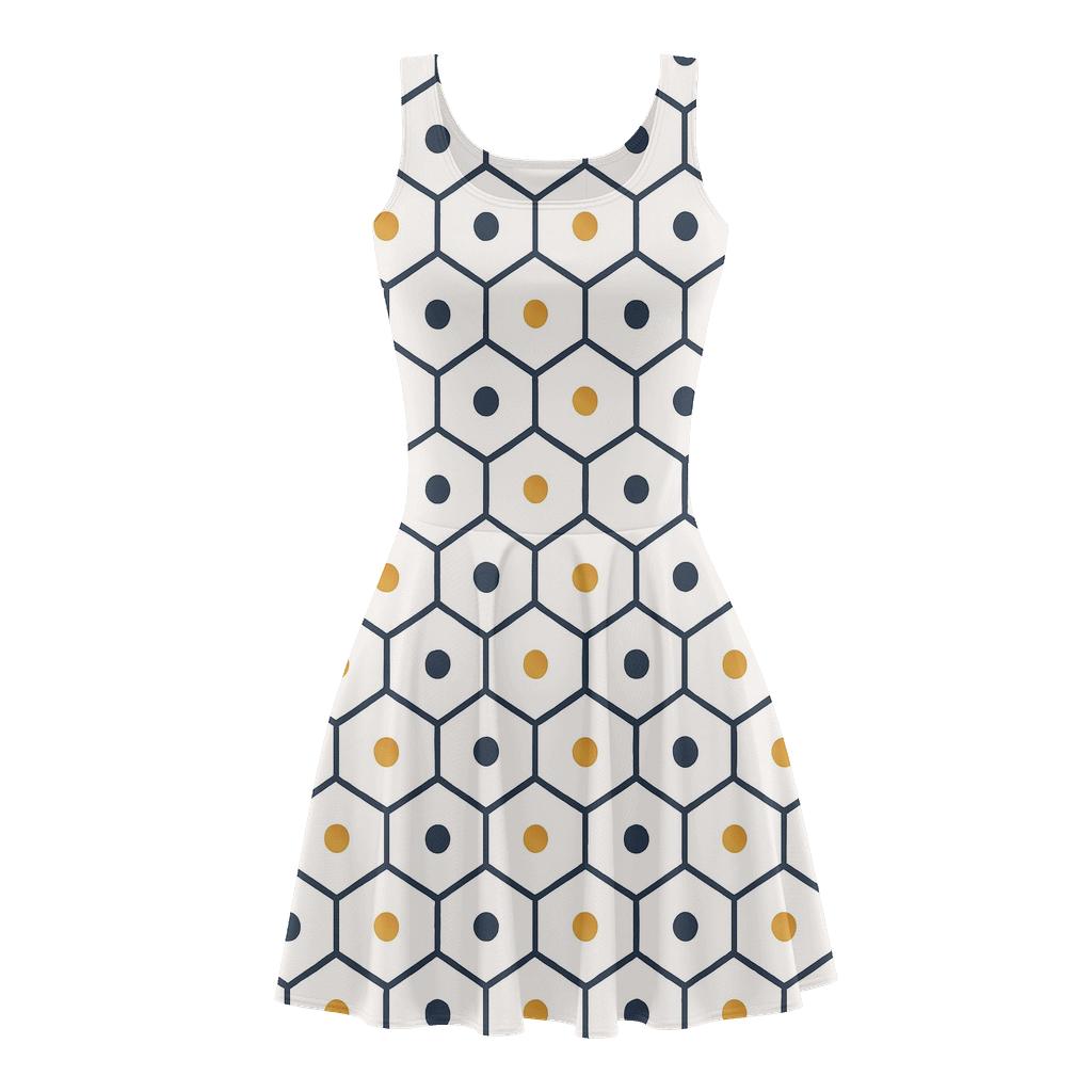 Hex Orbit Microgrid personalized fit skater dresses