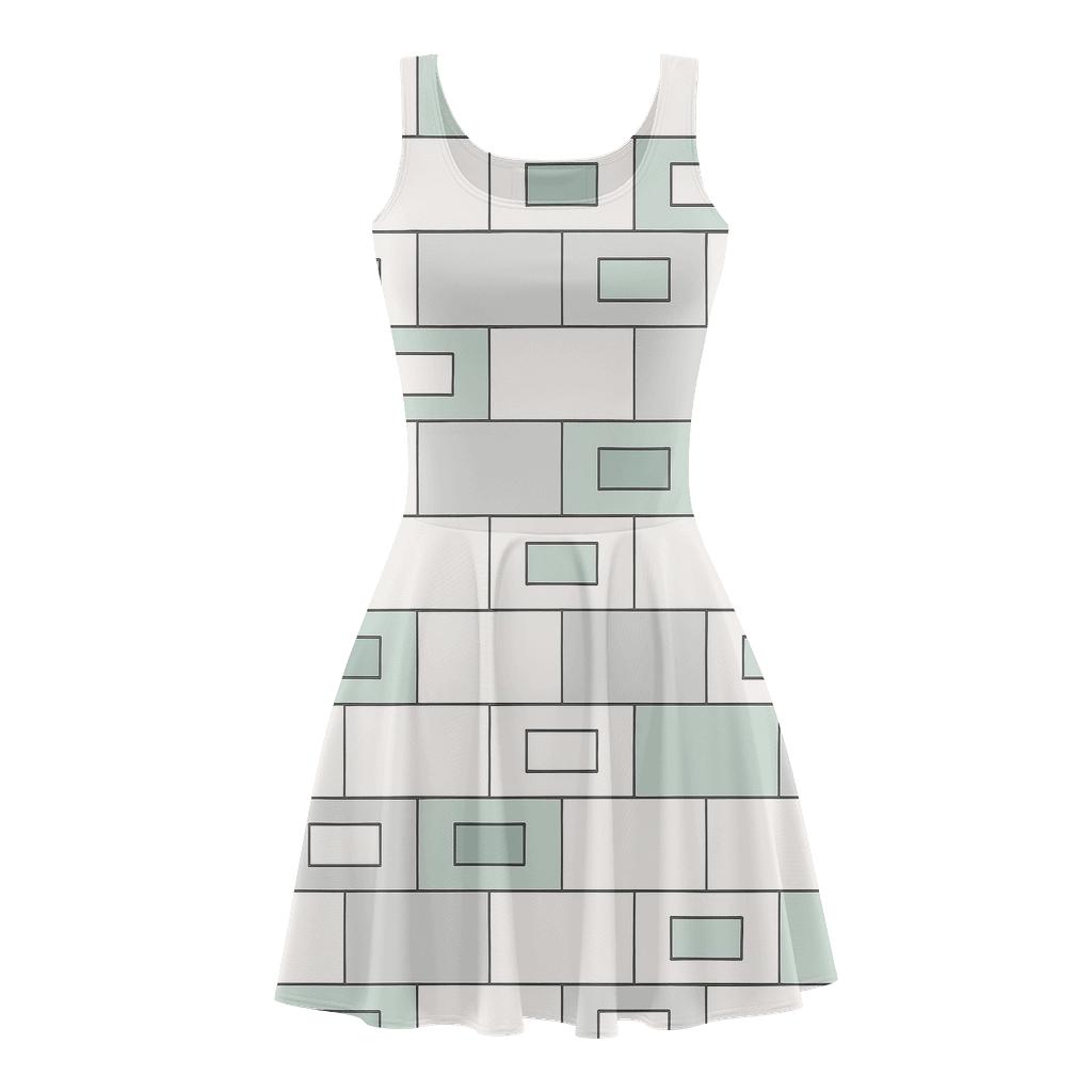 Shifted Grid Blocks skater dresses for occasions