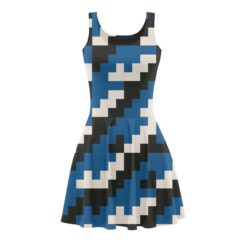 Pulsar Step Grid floral print skater dresses