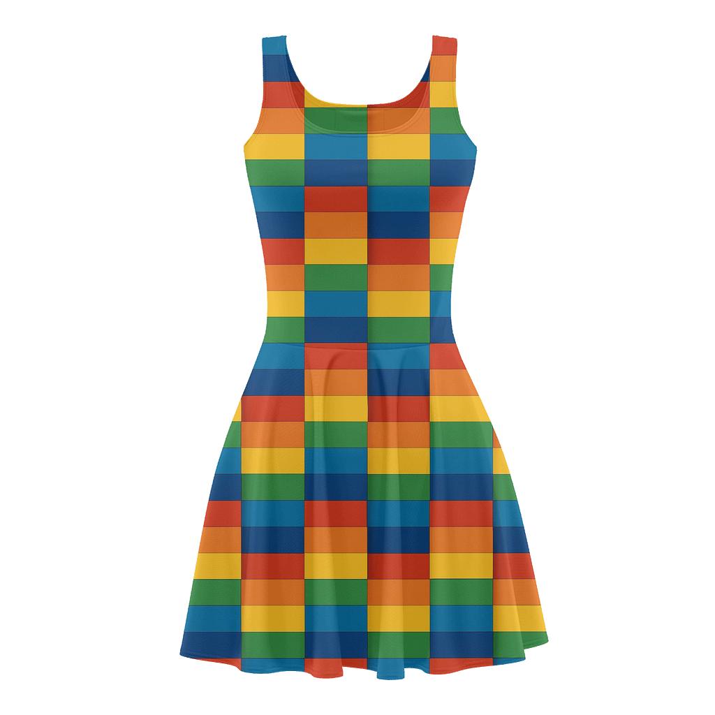 Spectral Band Ladder comfortable stretch skater dresses