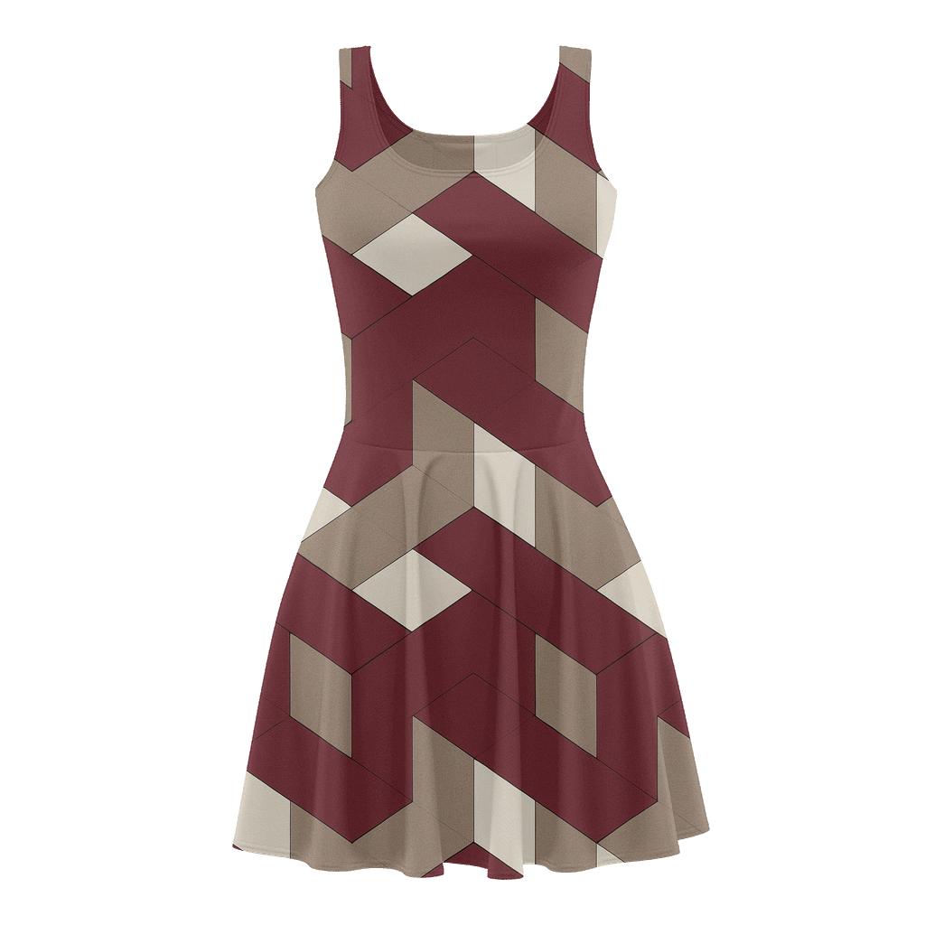 Angled Polygon Tessera Field stylish a-line skater dresses