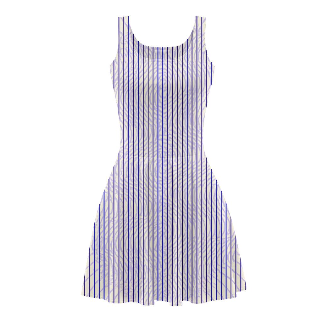 Moire Stripe Interference Weft stylish a-line skater dresses