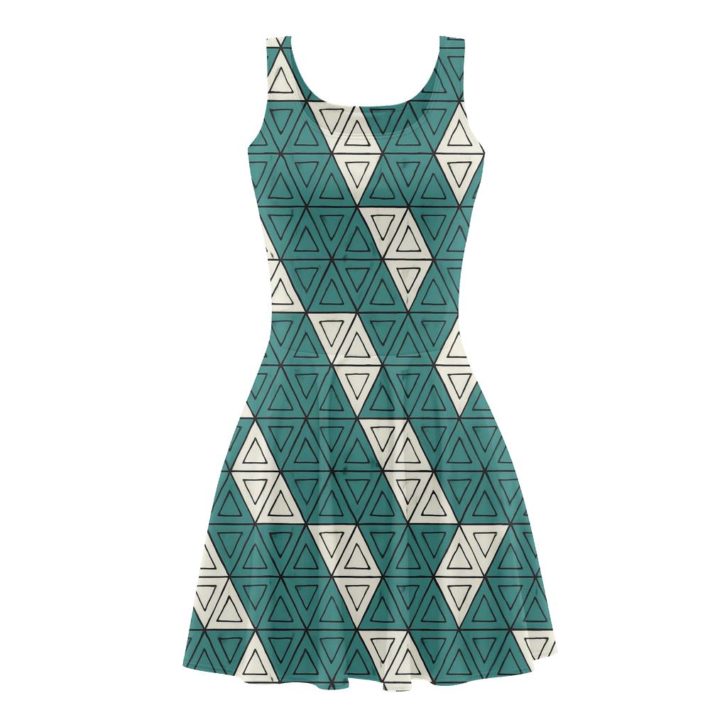 Triangular Tessera Rotation Grid unique custom skater dresses
