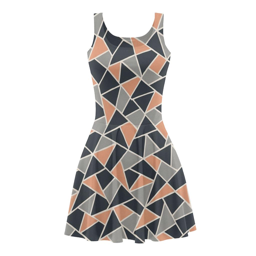 Polygon Shard Mosaic Drift skater dresses for occasions