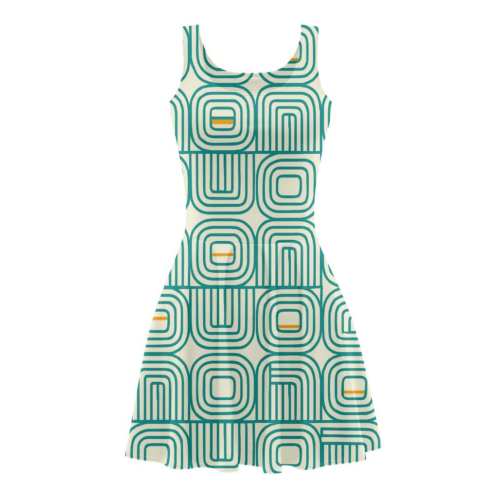 Concentric Track Tiles trendy mini skater dresses