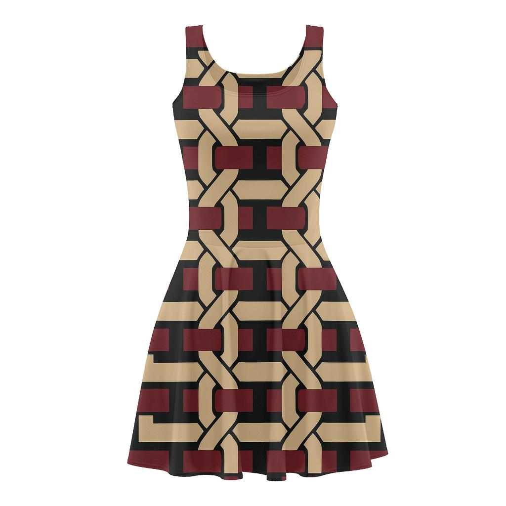Braided Stripe Matrix comfortable stretch skater dresses
