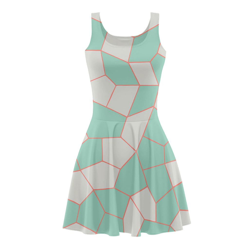 Cell Mesh Fragmentation stylish a-line skater dresses