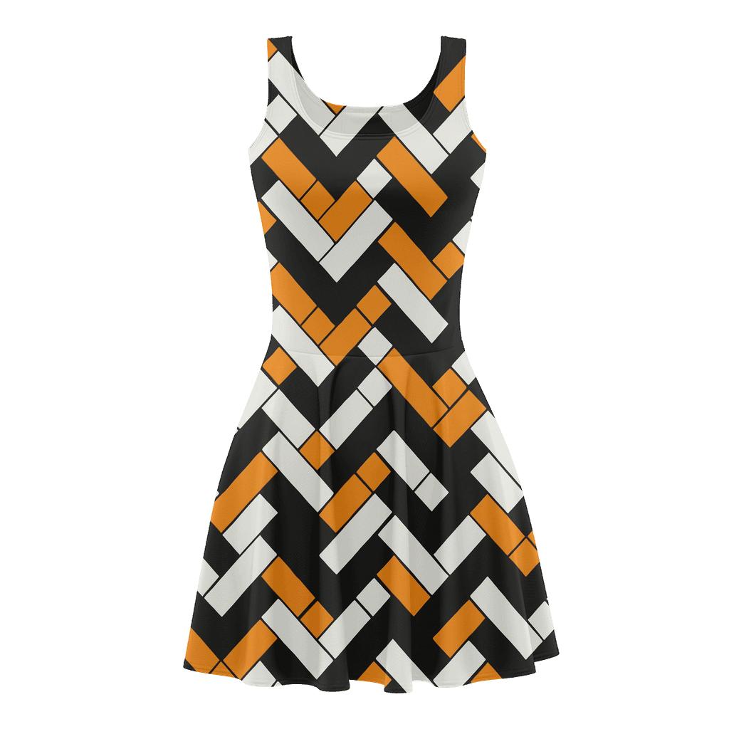 Herringbone Byte Blocks skater dresses for occasions