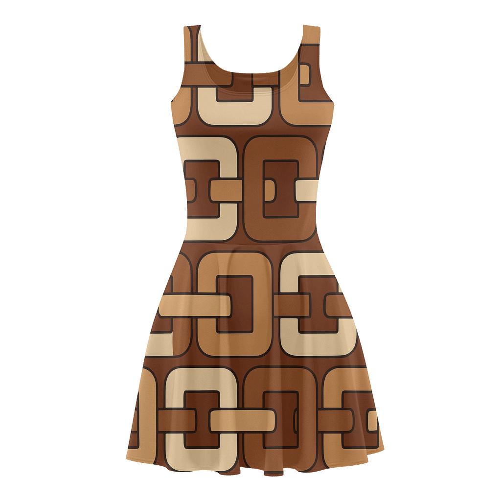 Staggered Block Chain personalized fit skater dresses