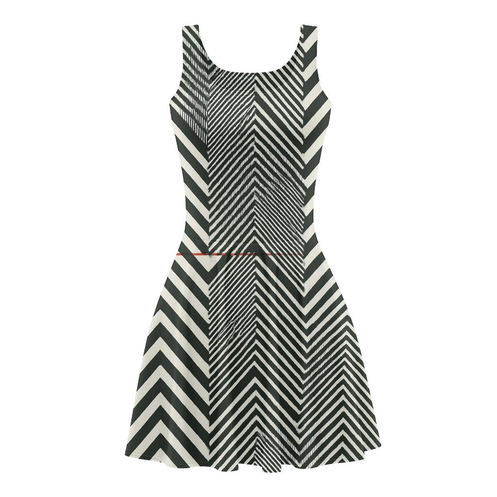 Interference Chevron Moire skater dresses for occasions