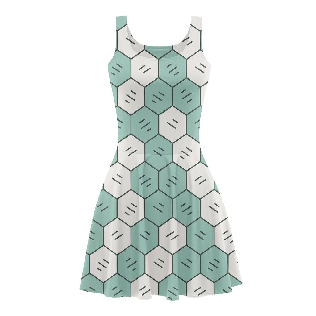 Hex Cell Stitch Matrix skater dresses for occasions