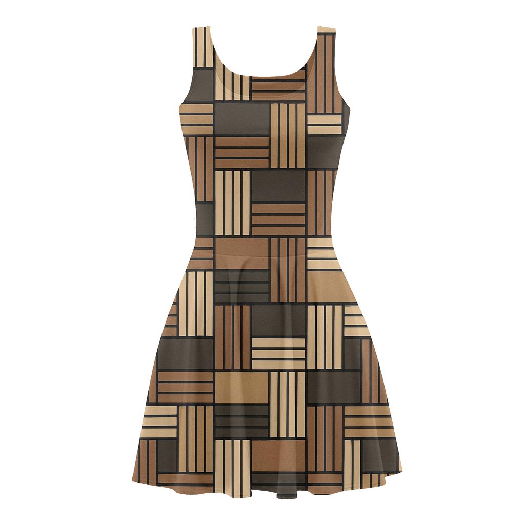 Staggered Block Weave personalized fit skater dresses