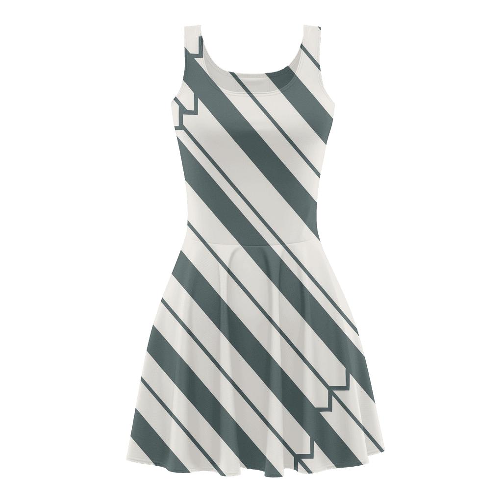 Diagonal Step Barcode designer pattern skater dresses