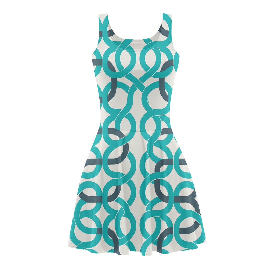 Looped Ribbon Braid Grid unique custom skater dresses