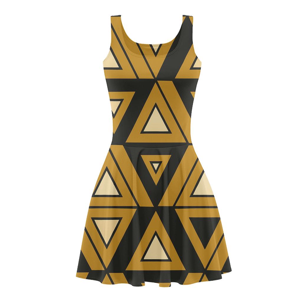 Triangular Fold Repeat personalized fit skater dresses