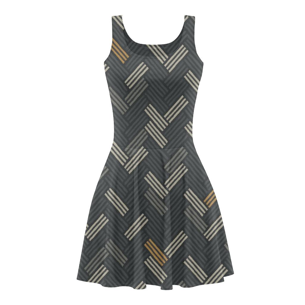 Herringbone Microbrick Drift personalized fit skater dresses