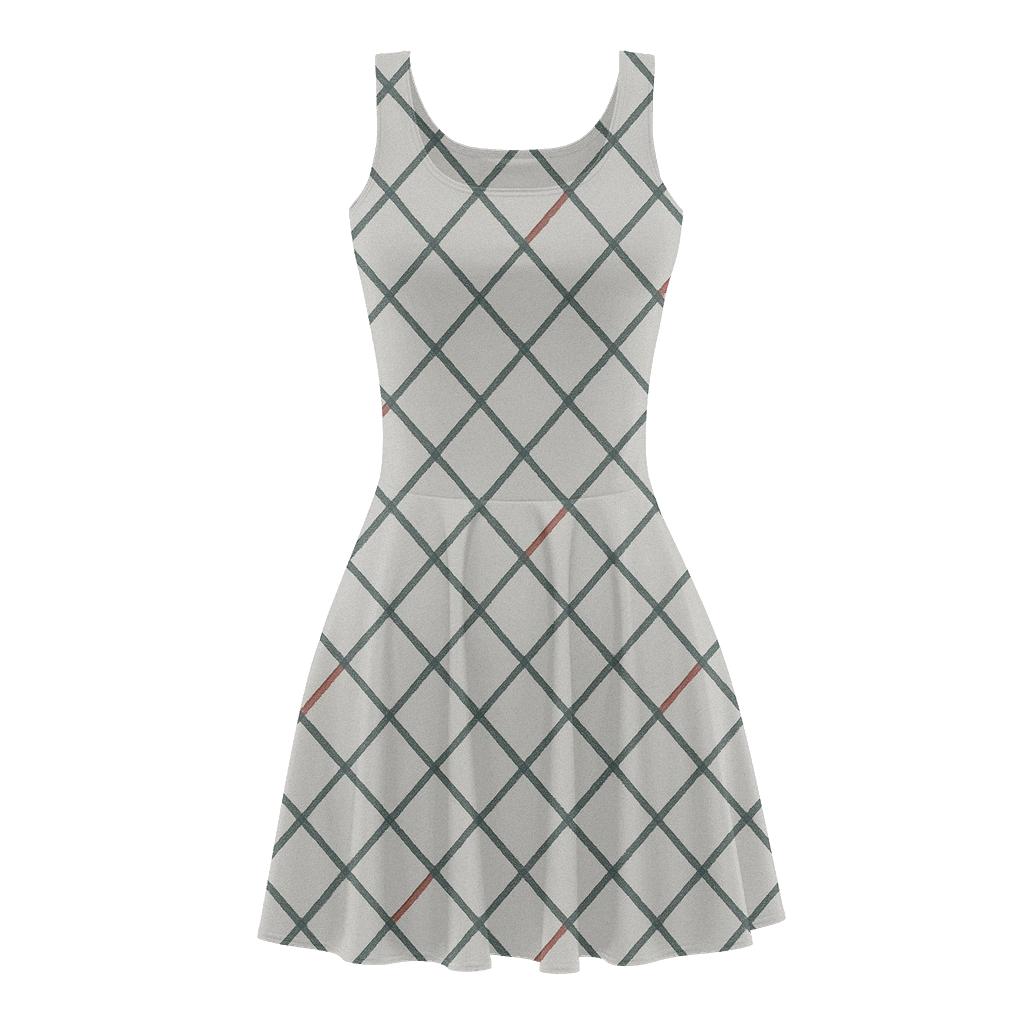Parallel Crosshatch Study designer pattern skater dresses