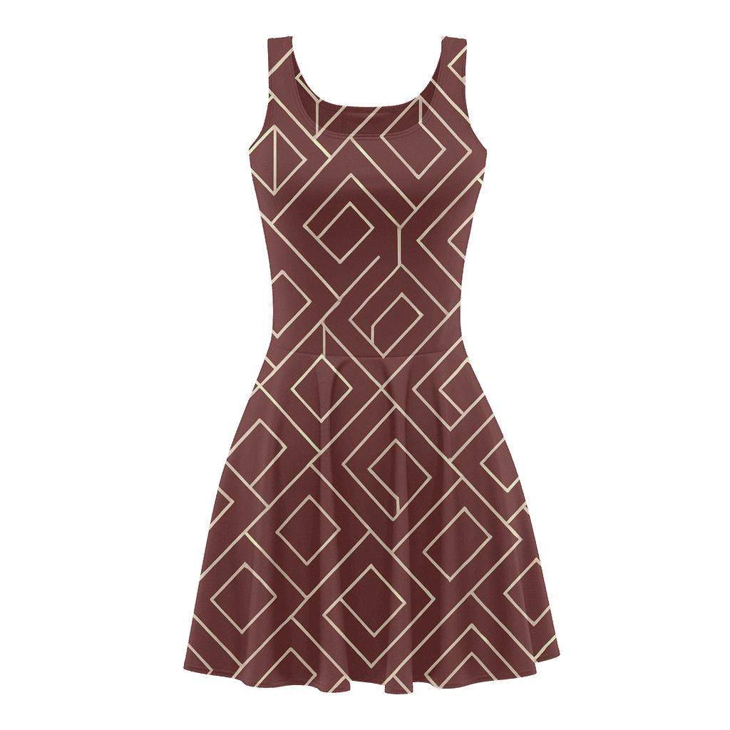 Angled Polygon Tessera designer pattern skater dresses