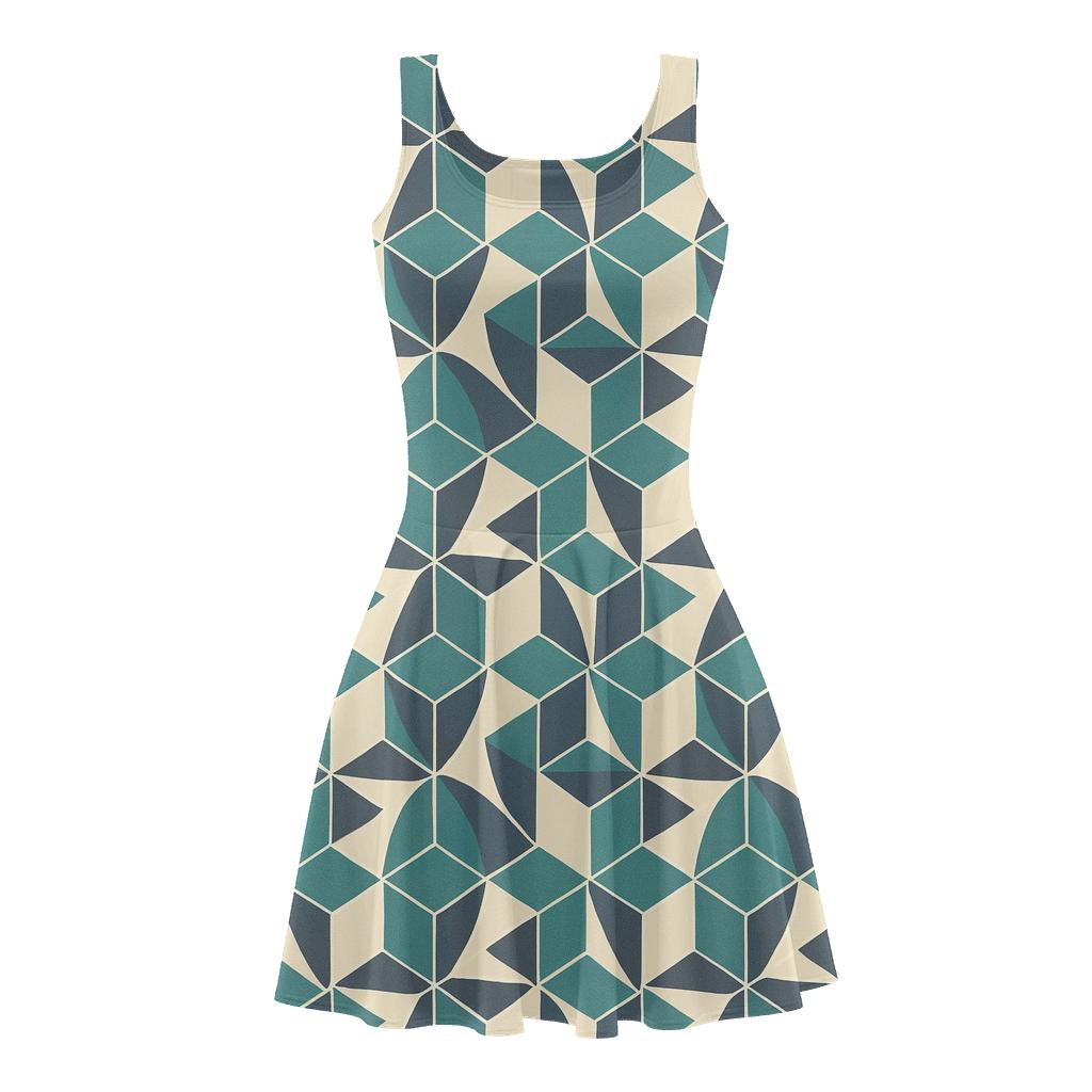 Hex Pinwheel Offset Tiling comfortable stretch skater dresses